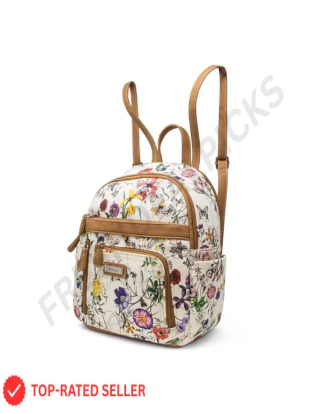Women's Vegan Leather Classic Backpack with Multiple Pockets, Adjustable Straps